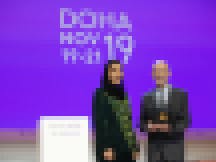 Larry Rosenstock and Sheikha Moza bint Nasser Larry Rosenstock and Sheikha Moza bint Nasser